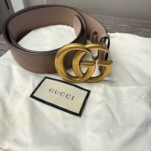 Gucci Tan Wide Leather Belt